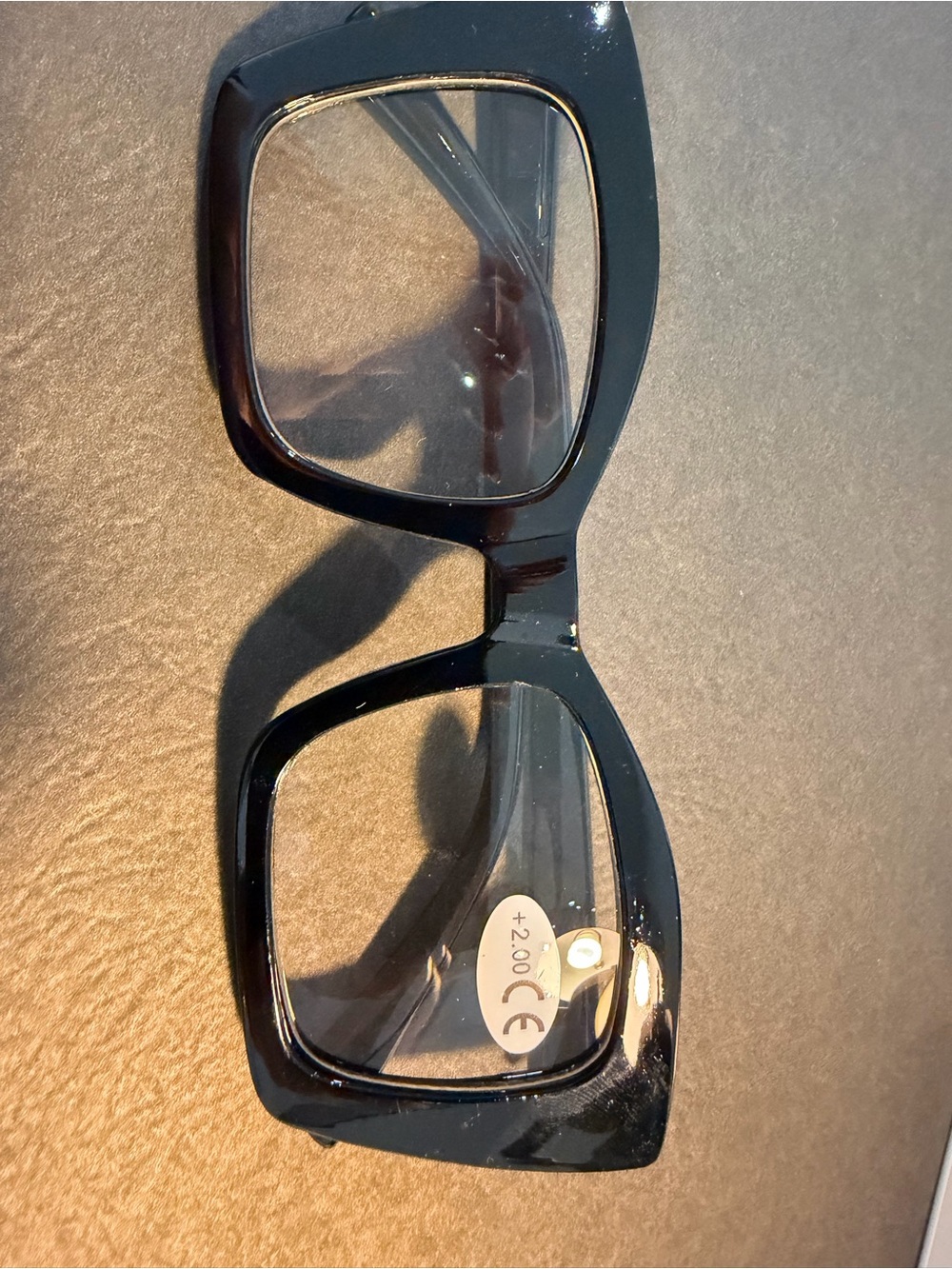 Black Square Reading Glasses (+2.00)